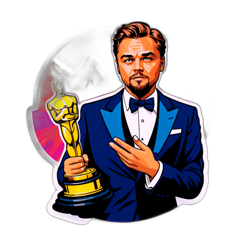 Leonardo DiCaprio med Oscarstatyetten