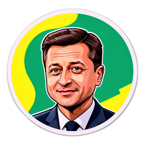 Смішний наклейка з Президентом Зеленським