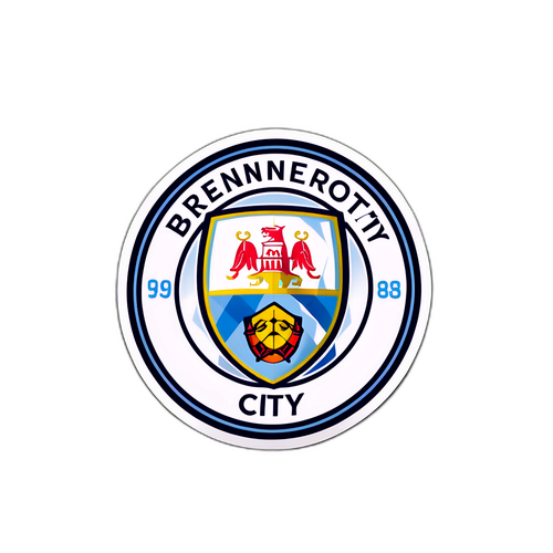 Man City och Brentfords logotyper på fotbollsplan