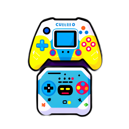 Masayang Disenyo ng Sticker ng Mga Kontrol ng Video Game