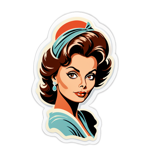 Glamour Inoubliable : Le Sticker Sophistiqué Inspiré par Sophia Loren!