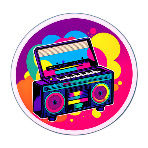 Színes Retro Zenei Matrica