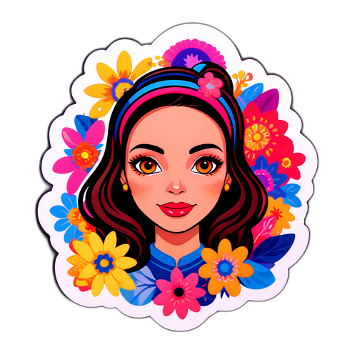 Autocollant avec le visage de Karine Lemarchand