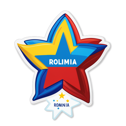 Sticker cu o stea mare care reprezintă talentul în România