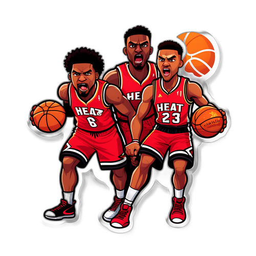 Cartoon Clash of Basketball Players