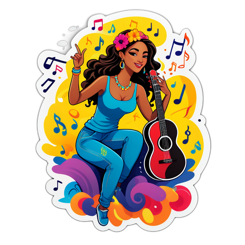 Sticker de Solana Sierra en pose creativa