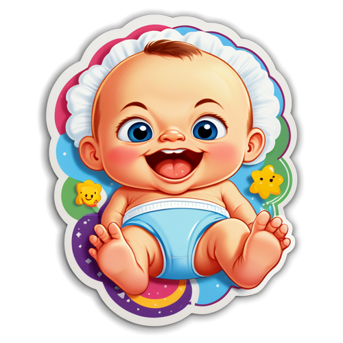 Un sticker divertido sobre cómo cambiar pañales
