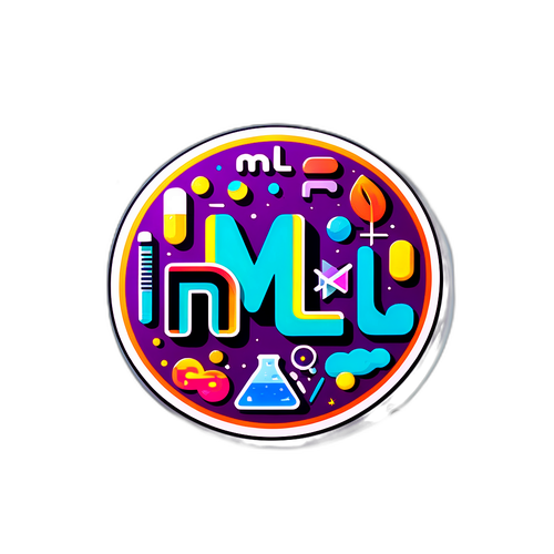 Минималистичный стикер с аббревиатурой "ml"