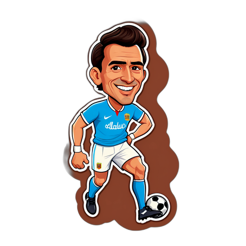 Caricatură cartoonish a lui Marius Lazurca