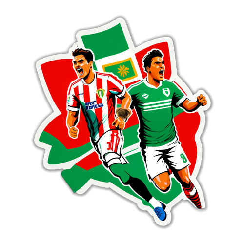 Diseño de sticker para el partido Santa Fe vs Atlético Nacional