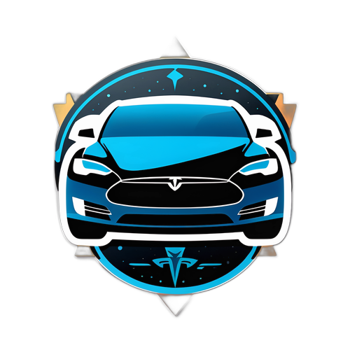 Futuristický Tesla samolepka