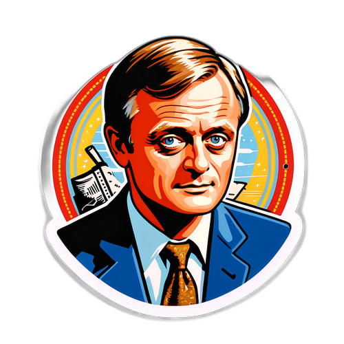Design d'un autocollant mettant en avant David McCallum avec une touche vintage et contemporaine