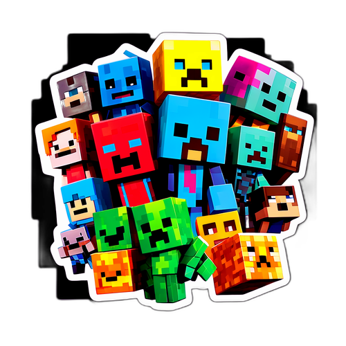 Színes blokk karakterek a Minecraft film inspirációjával