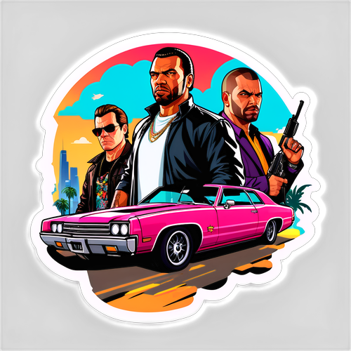 Autocollant artistique sur le thème de Rockstar GTA 6