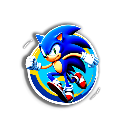 Stiker Sonic Penuh Kelajuan