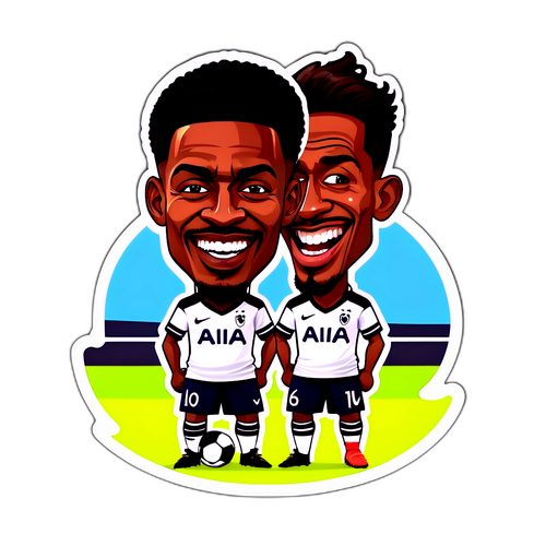 Sticker Tottenham - Fulham dengan Karikatur Pemain