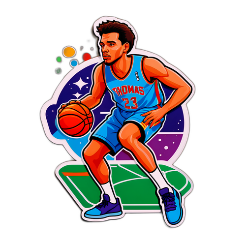 Autocollant de Thomas Heurtel en dribble