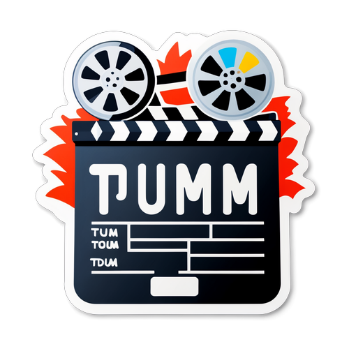 Sticker del logo Tudum con elementos de cine