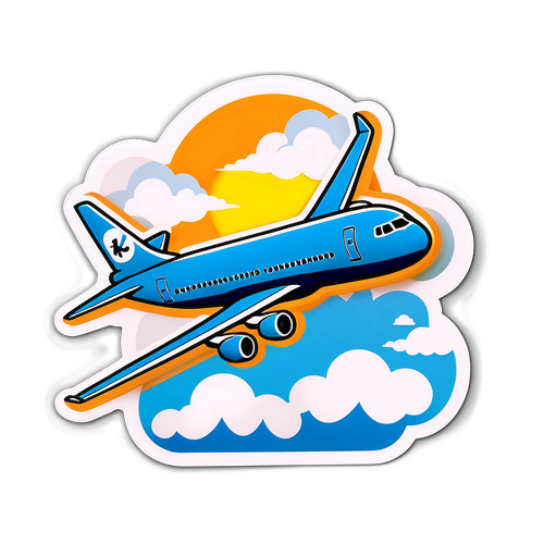 Sticker Vintage Pesawat KLM