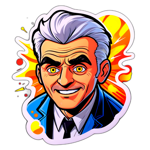 Autocollant de Guy Chavernac en personnage de bande dessinée