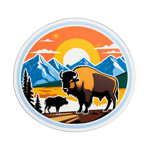 Avontuurlijke Sticker van Yellowstone National Park