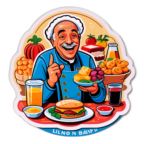 Sticker Umoristico di Lino Banfi nella Tradizione Italiana