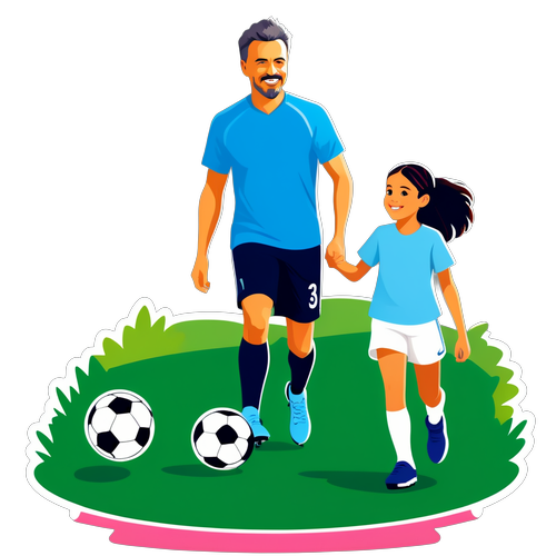 Luis Enrique og hans datter spiller fodbold i parken