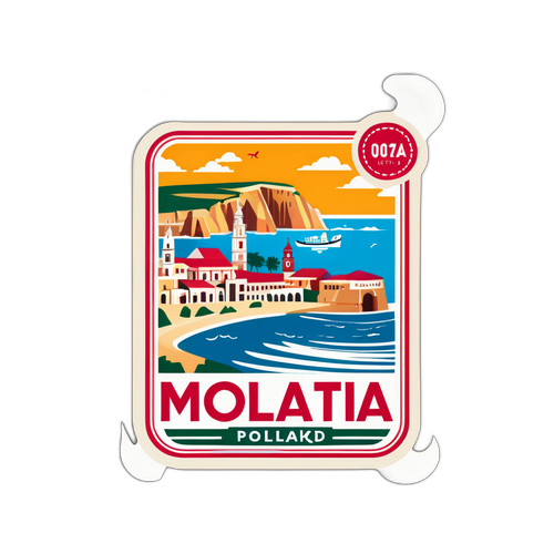 Vrolijke Reisstempel Sticker van Malta, Polen