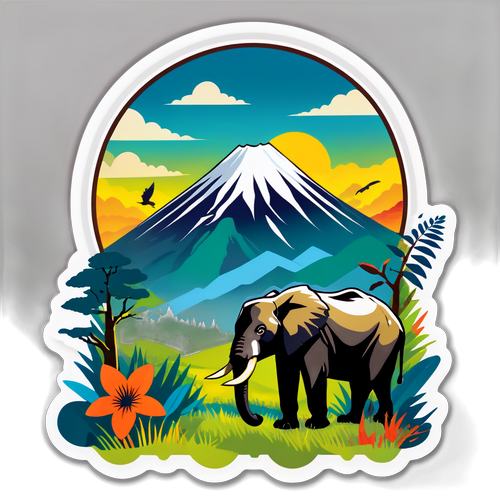 Sticker van Rwandaanse natuur