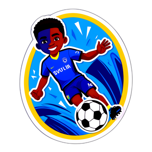 Adesivo Giocoso di Lookman nel Calcio