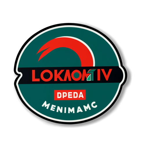 Стикер с изображением логотипа Локомотив и Динамо, разделённого на две половины с текстом: 'Встреча команд!'