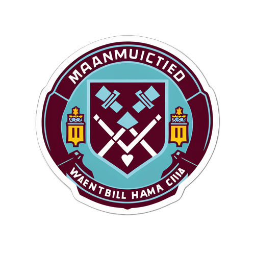 Stilvolles sticker Design für das Fußballspiel 'ManUnited – West Ham'
