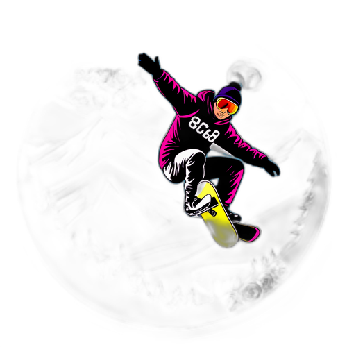 Sticker ya Msimu wa Barafu: Biplayer wa Snowboard