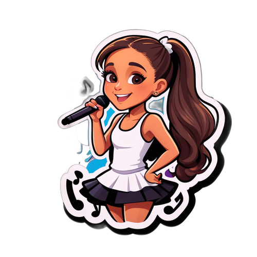 Adesivo in stile cartone animato di Ariana Grande