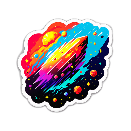 Abstract Energy Asteroid Sticker