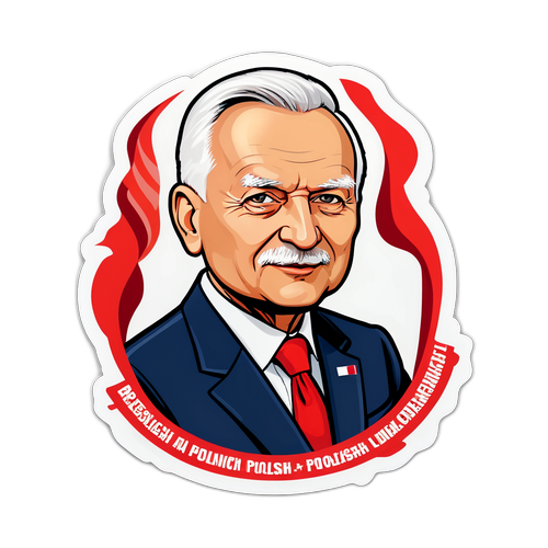 Karikaturna naklejka z prezydentem Polski