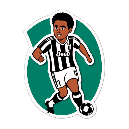 สติกเกอร์สไตล์เรโทรของผู้เล่นฟุตบอลยูเวนตุส