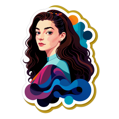 Artystyczny naklejka celebrująca muzykę Lorde