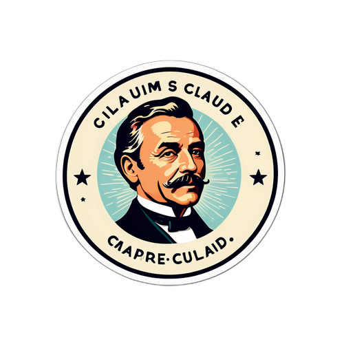 Thiết kế nhãn dán cho Claude với hình ảnh cổ điển, nhấn mạnh sự đơn giản nhưng độc đáo
