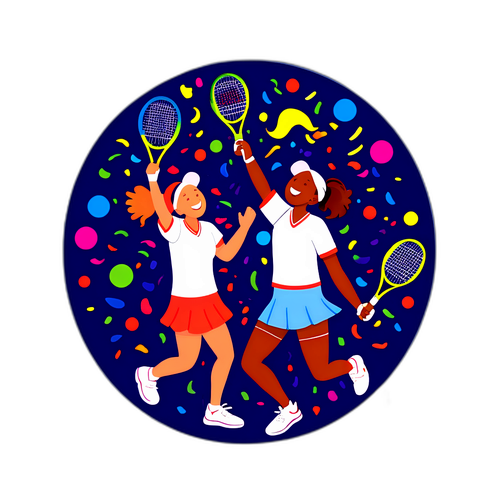 Stiker Gembira Pertandingan Tenis US Open 2025