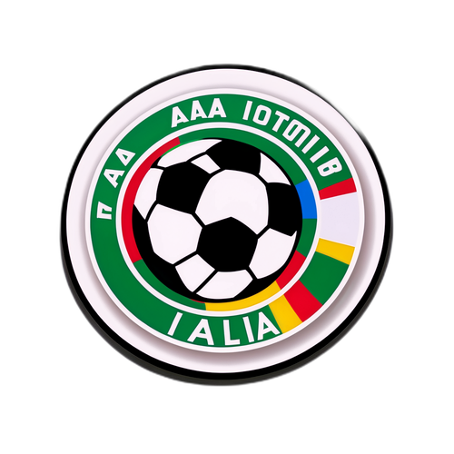 Dynamische Serie A Sticker met Voetbal en Iconische Team Symbolen