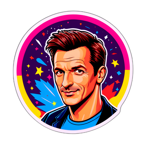 Sticker van Franck Dubosc met komische uitdrukking