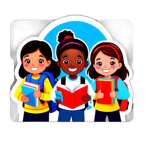 Estudiantes Felices con Libros y Mochilas