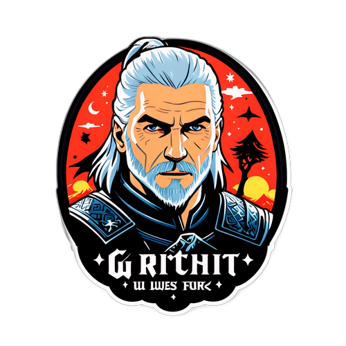 Autocolant cu Geralt din "The Witcher"