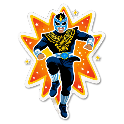 Sticker de Rey Misterio Jr. Saltando