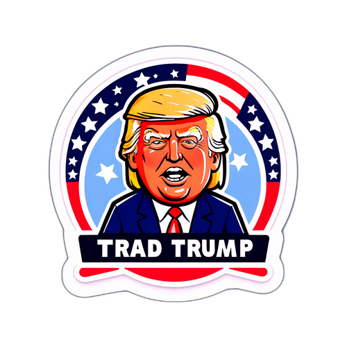 Stiker Karikatur Donald Trump yang Lucu
