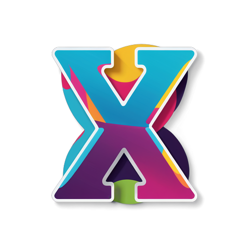 Minimalistikong Sticker ng Letrang 'X'