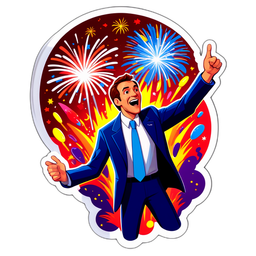 Sticker de Saul em um Momento de Celebração