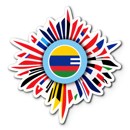 Креативный дизайн стикера в поддержку Евровидения
