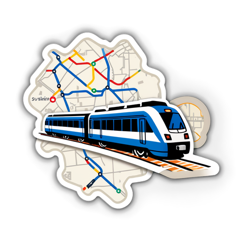 สติกเกอร์ LASK Linz รถไฟเดินทางบนแผนที่